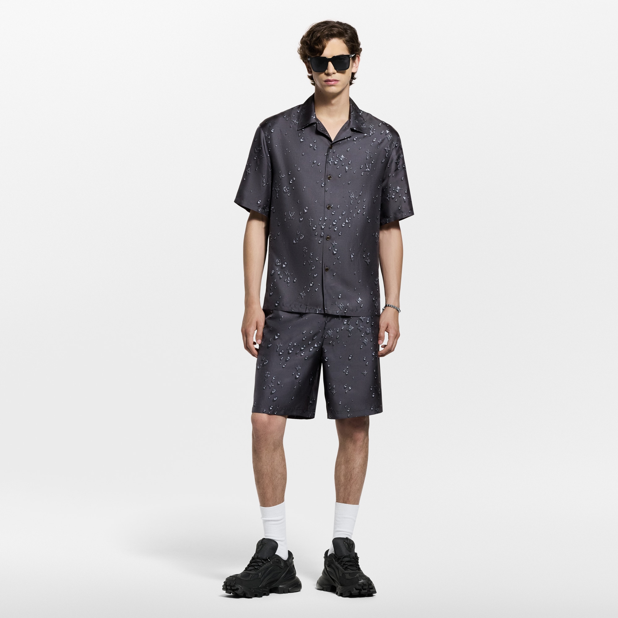 Monogram Short-Sleeved Silk Shirt - Men - Ready-to-Wear | LOUIS